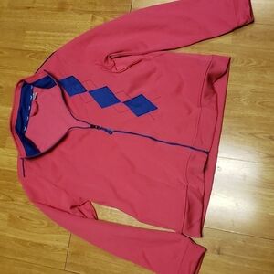 Liz Golf hot pink full zip argyle jacket sz XL